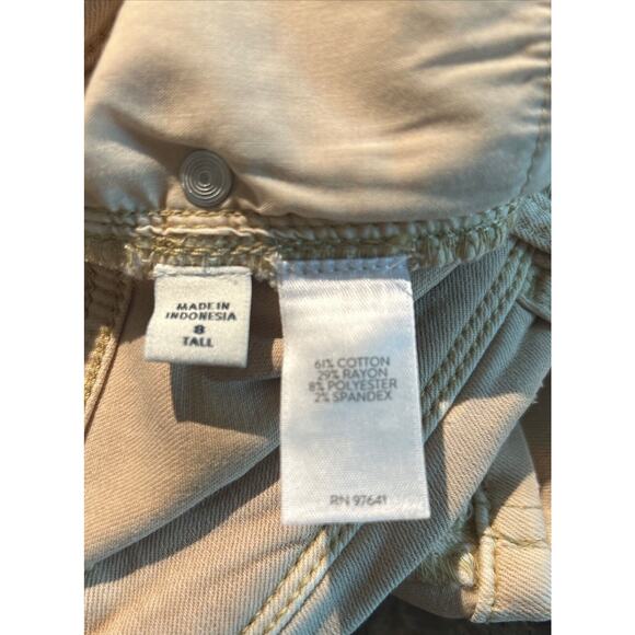 J Jill Women's Denim High Rise Cropped Roll Cuff Jean Tan Size 8T Slight Stretch - Picture 7 of 7